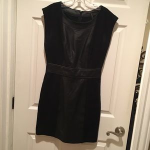 BCBG Faux Leather Fitted Dress